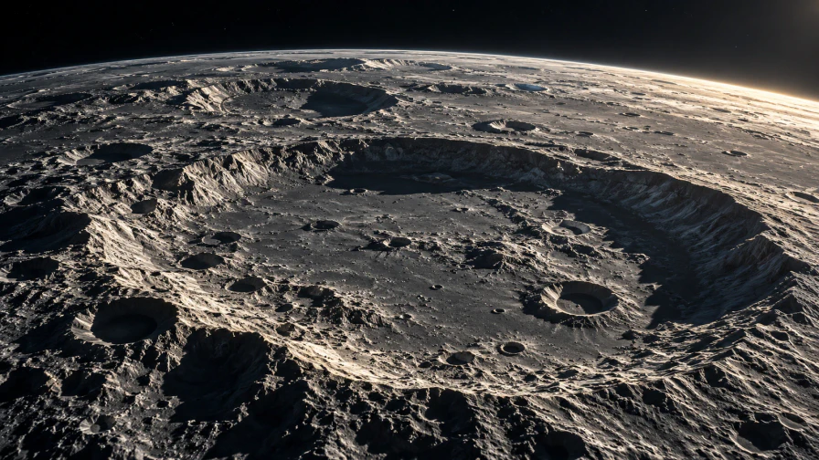 Moonlit Craters from Orbit Jigsaw Puzzle Online