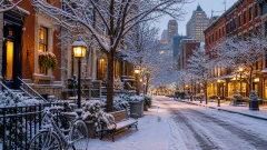Snowy City Street jigsaw puzzle